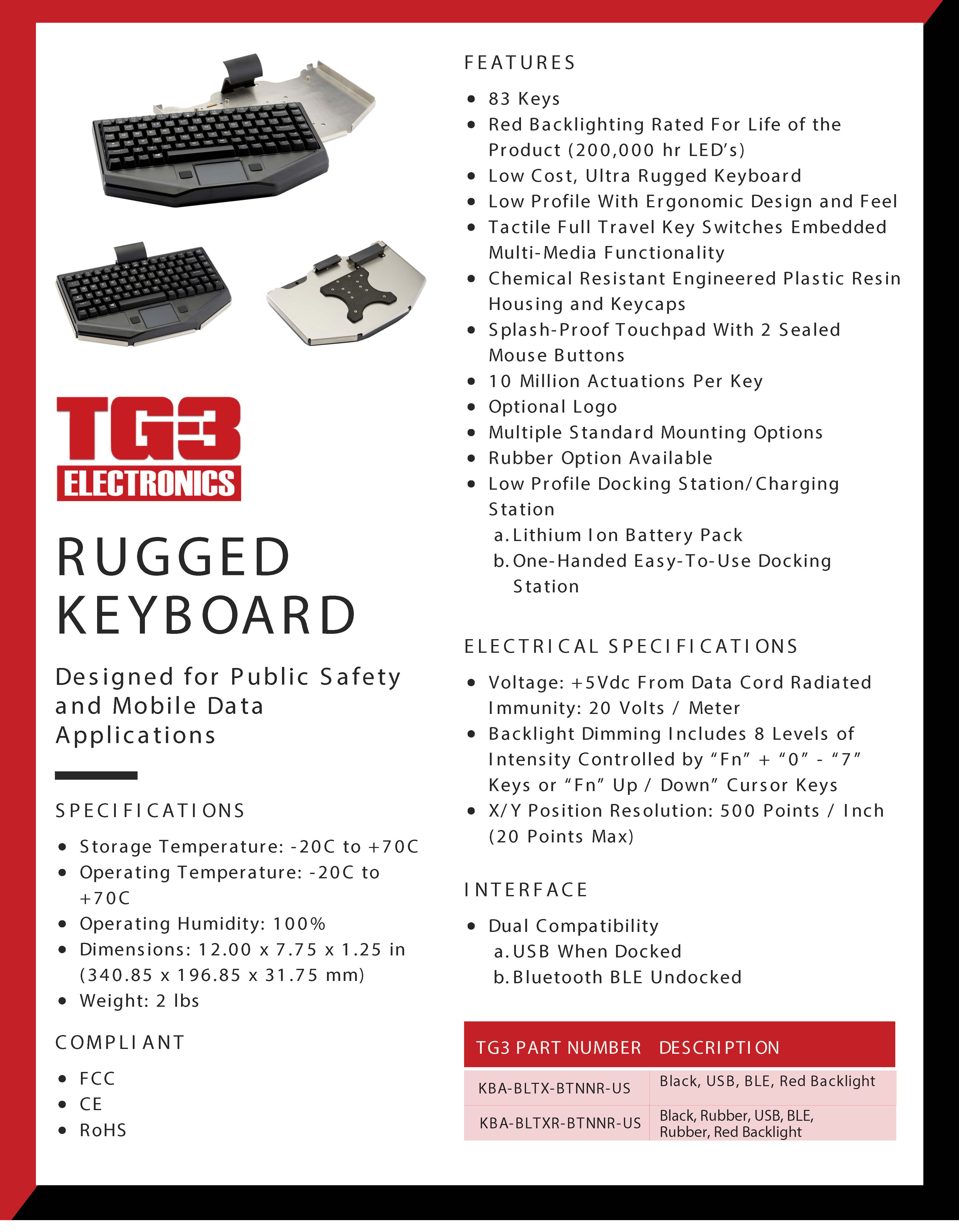 Rugged Wireless Keyboard for in-vehicle computer mounting solutions - Québec, Canada